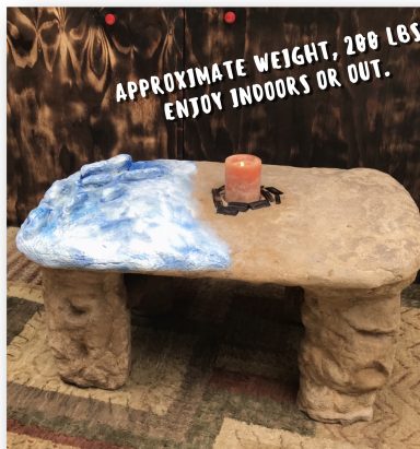 Beach Coffee Table. Hand Chiseled from Cement
